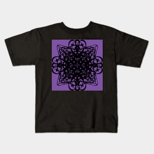 Abstract Geometric in Black and Purple Kids T-Shirt